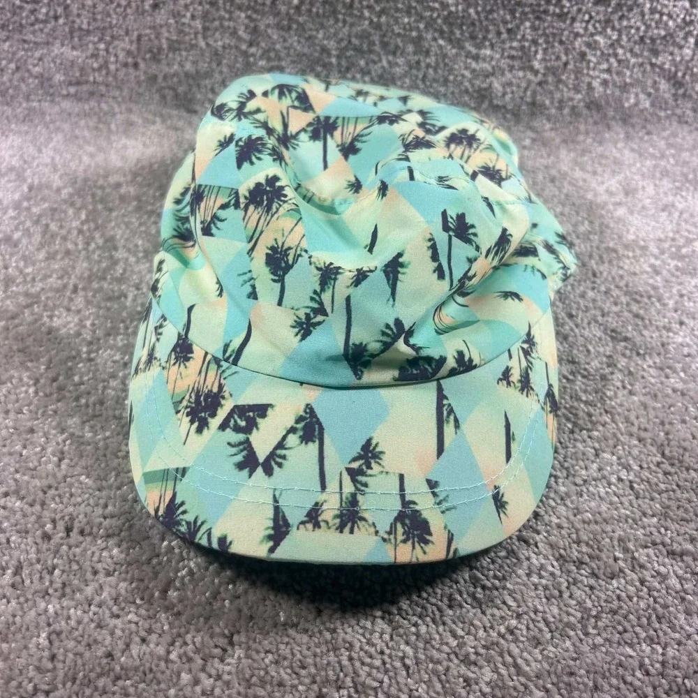 Joe Boxer Newsboy Hat Teal Tropical Palm Tree Print Flat Cap OSFM